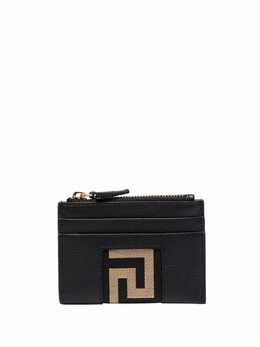 Versace: Чёрный картхолдер  La Greca