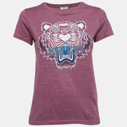 Kenzo: Фиолетовая футболка  Tiger
