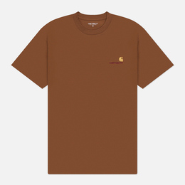 Carhartt WIP: Коричневая футболка  American