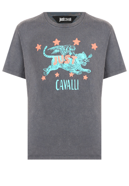 JUST CAVALLI: Чёрная футболка 