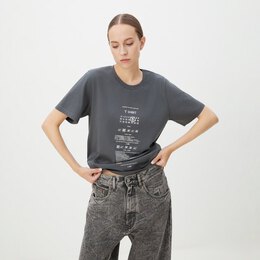 Mm6 Maison Margiela: Серая футболка 