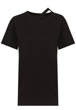MM6 Maison Margiela: Чёрная футболка 