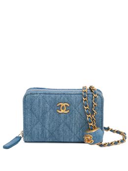 CHANEL Pre-Owned: Голубая сумка через плечо 
