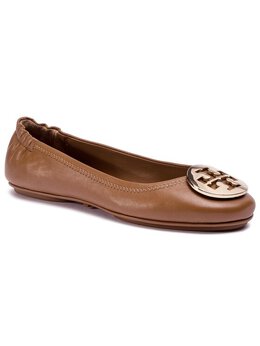 Tory Burch: Коричневые балетки  Minnie Travel