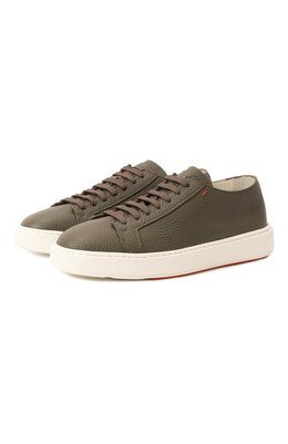 Santoni: Кеды  Cleanic цвета хаки