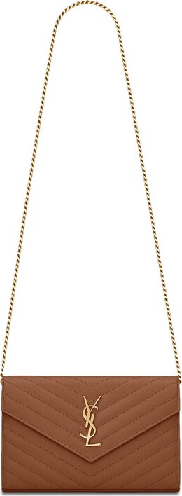 Saint Laurent: Тёмный кошелёк  Monogram