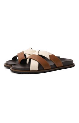 Canali: Коричневые шлёпанцы 